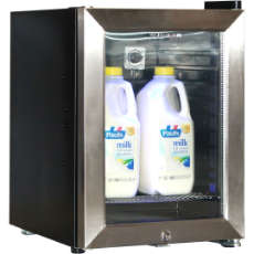 Schmick 23L Milk Coffee Fridge Glass Door Black Side Panels Pre Drilled Side Holes