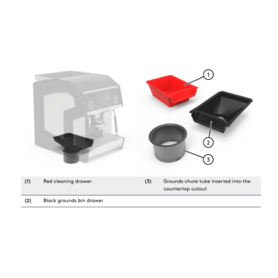 Undercounter Waste Ground Coffee Disposal Kit Eversys Cameo