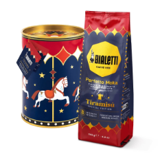 Bialetti Magico Ricordo Gift Tin & Perfetto Moka Tiramisu Ground Coffee 250g